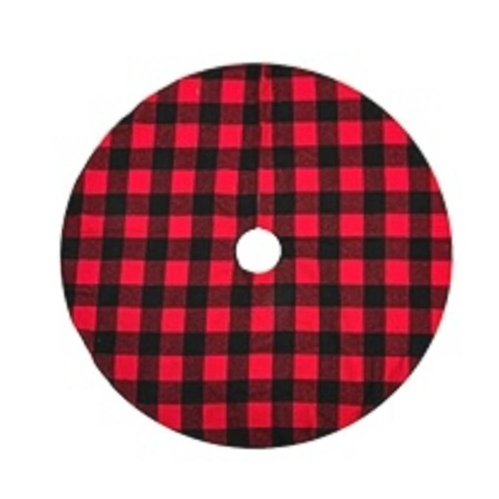 The Christmas Shoppe Buffalo Plaid Christmas Tree Skirt Red/Black‎ 48”